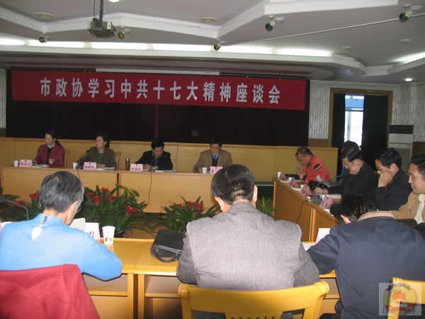 市政協(xié)學(xué)習(xí)座談中共十七大精神
